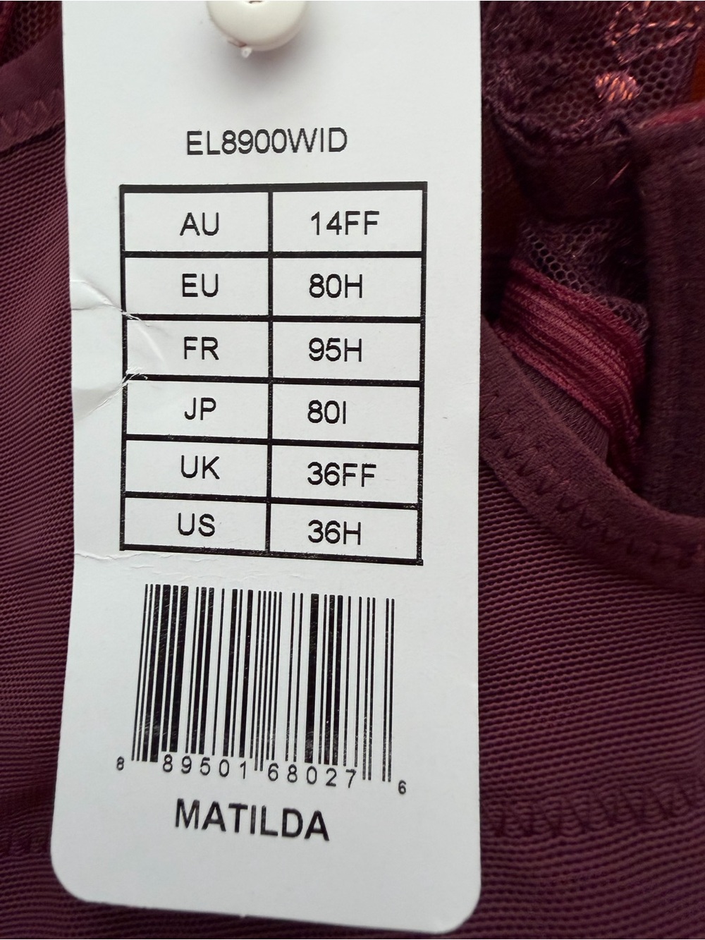 Elomi NWT Mathilda Bra in Berry Convertible To Racerback Unlined 36H - Picture 6 of 11